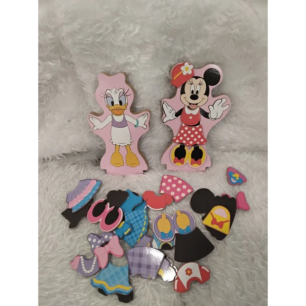 Disney‎ Minnie Mouse Daisy Duck Wooden Dress Up Magnetic Play Set Kids Toy
